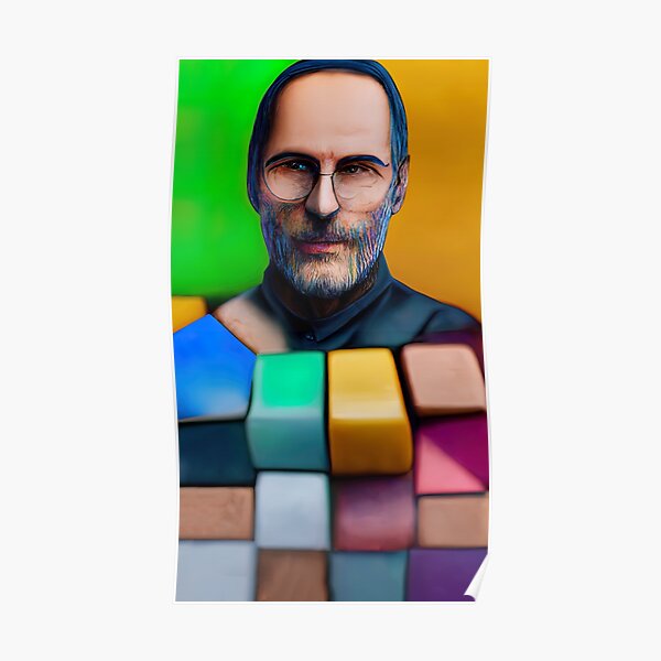 Steve Jobs Colored Tiles Artwork Abstract MrBeast Poster RB1409 product Offical mrbeast Merch