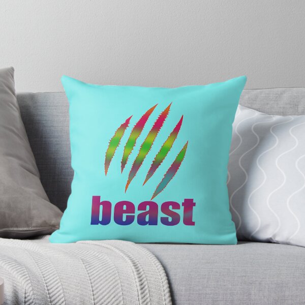 Logo beast,fanny beast Tiger beast Throw Pillow RB1409 product Offical mrbeast Merch