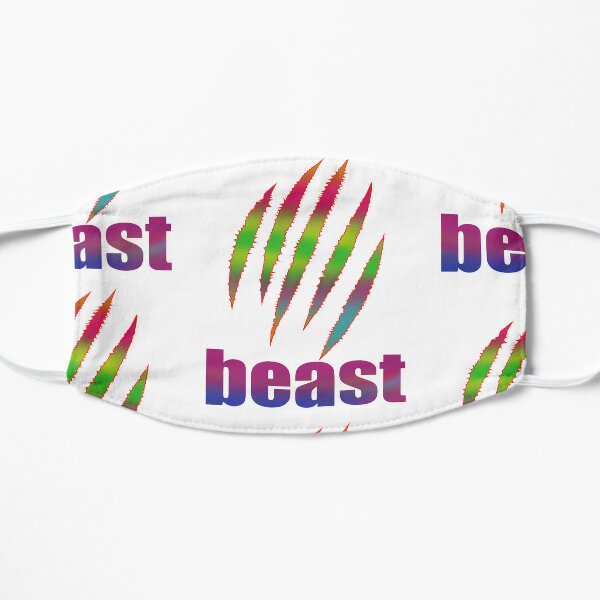 Logo beast,fanny beast Tiger beast Flat Mask RB1409 product Offical mrbeast Merch